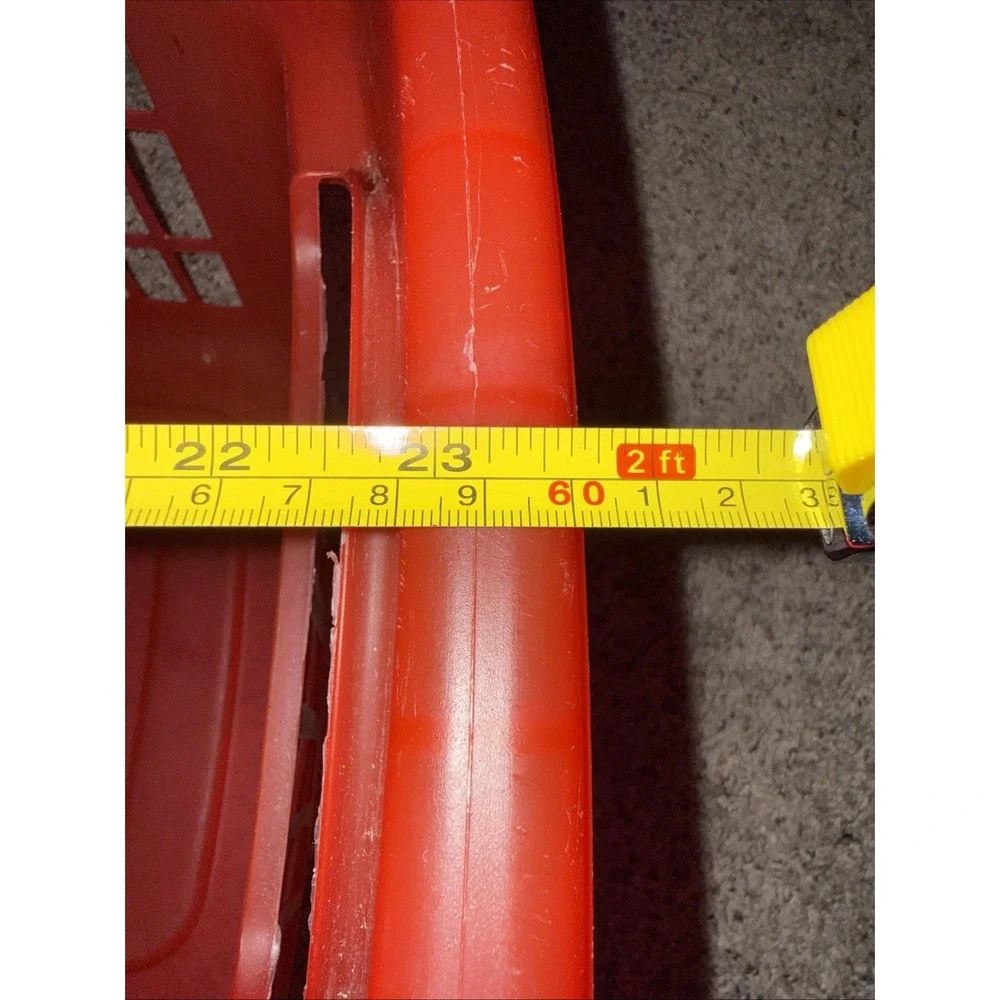 1 Vintage Rubbermaid Red ( Faded) Laundry Basket 2874‎ Heavy Duty Hamper USA